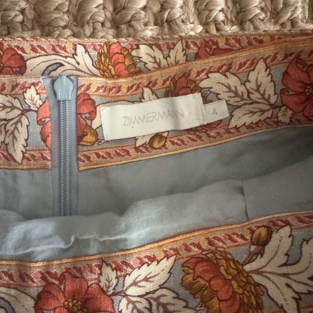 Zimmermann Andie Blue Floral High Waist Shorts - Picture 6 of 8
